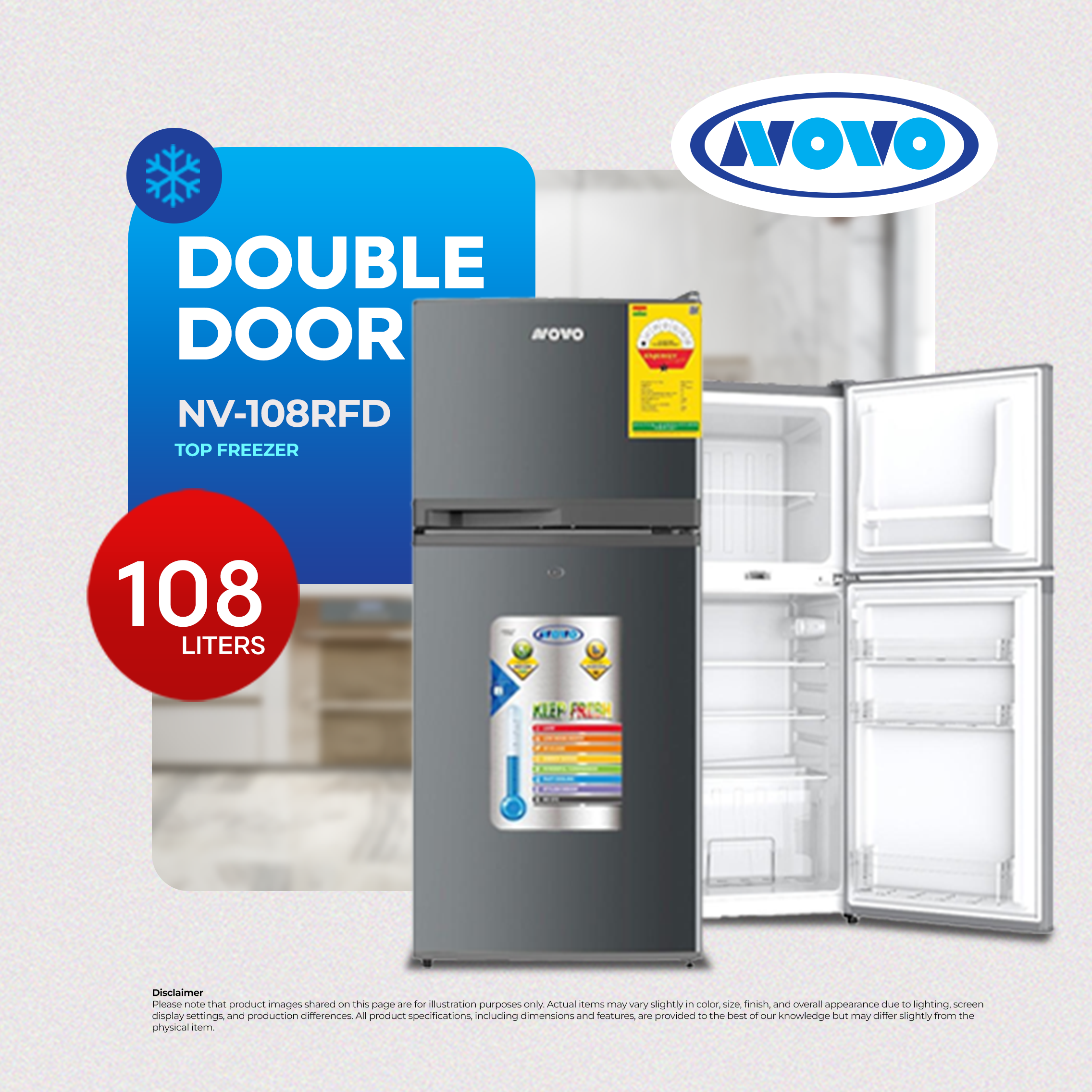 Novo Double Door Refrigerator
